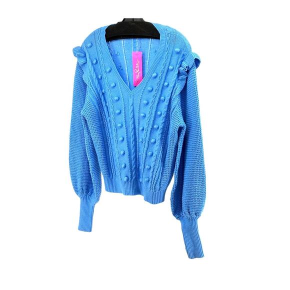 NWT Lily Pulitzer Blue Thistle Pull On Greta Sweater Size XL - Picture 3 of 12